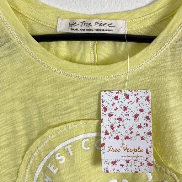 Free People West Coast Surf Club Tank Top- Electric Yellow- Size Small- NWTs - Picture 5 of 7